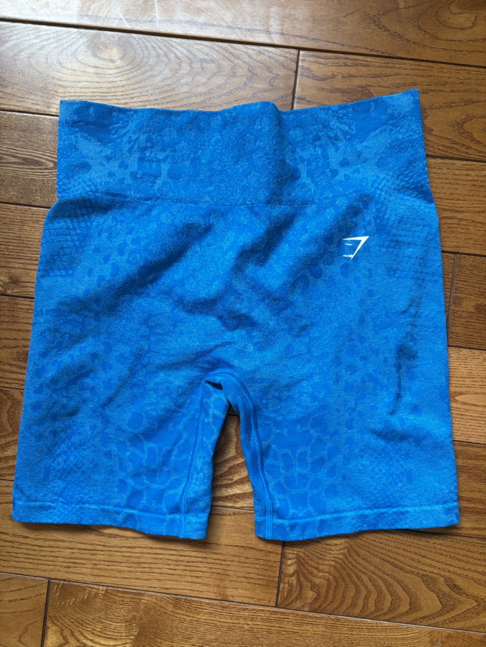 Gymshark Adapt X Whitney Animal Seamless Shorts - Barbell Blue/Gentle Blue